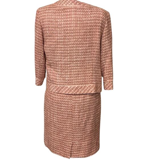 Logic Women’s Academia Career Pink Tweed Plaid Pencil Skirt Set Suit Size 10 - Picture 6 of 13